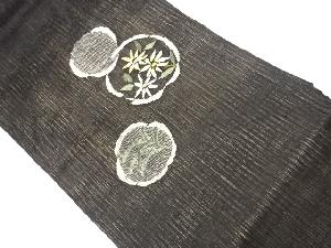 リサイクル　すくい織草花模様織出し夏用名古屋帯